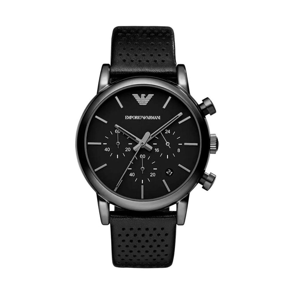Emporio Armani Luigi AR1737 Cuir Noir