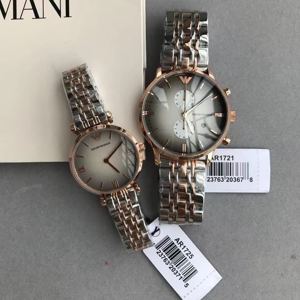Pack Emporio Armani AR1721 + AR1725 Bicolore Or Rose